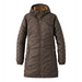 L.L. Bean Women's Fleece-Lined Primaloft Coat in dark cinder, flat front view