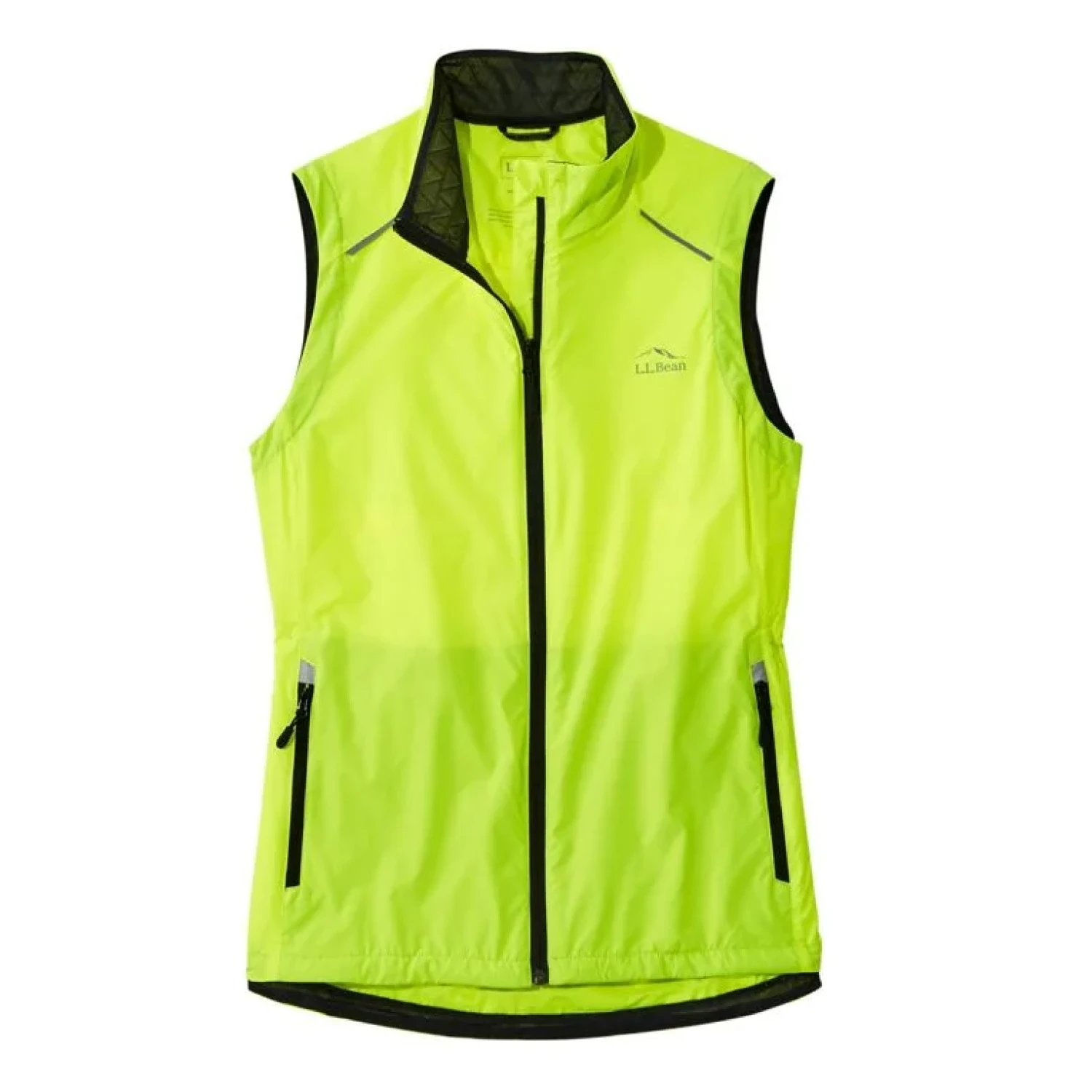 L.L. Bean Women's Bean Bright Multisport Vest in neon yellow, front view
