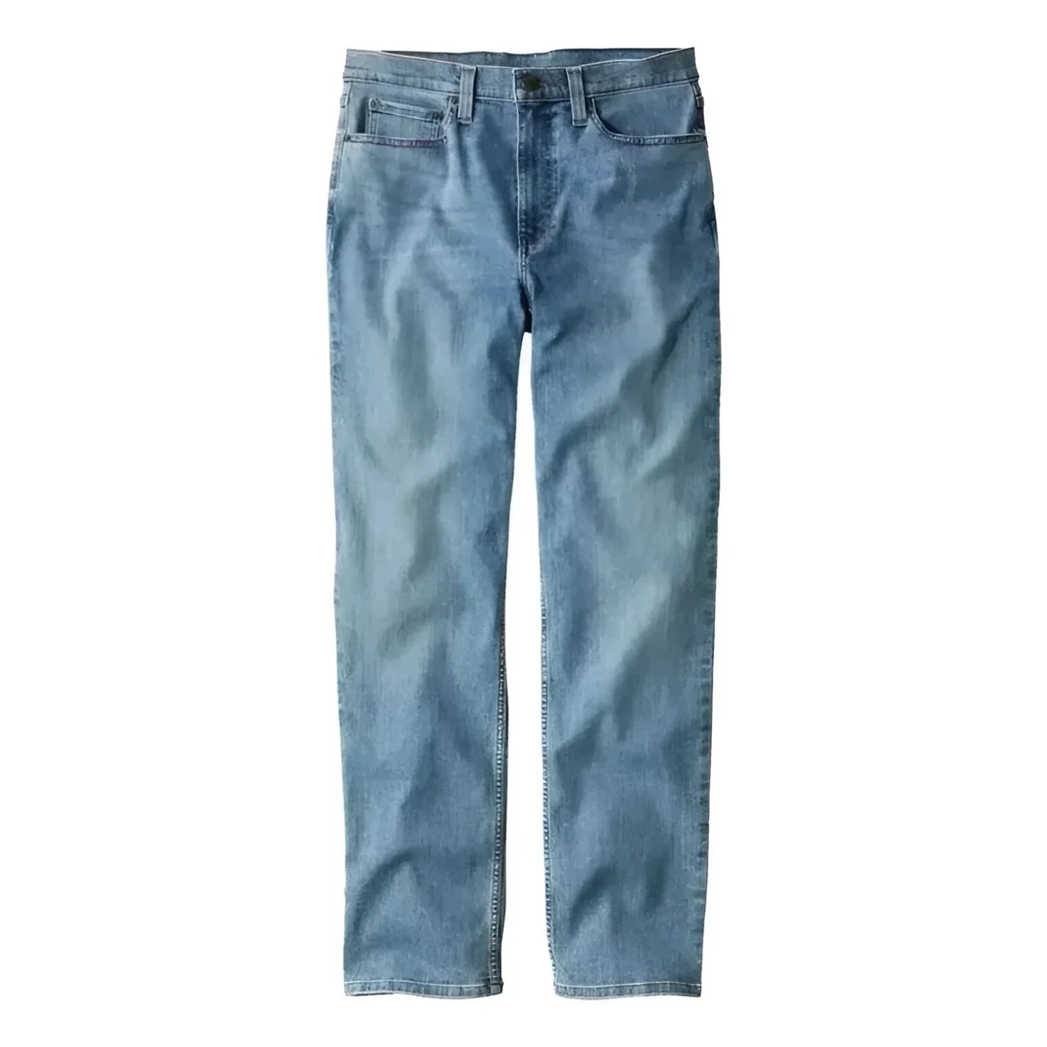L.L. Bean Men's Beanflex Straight Leg Jeans in faded, flat front view