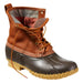 L.L. Bean Men's 8" Flannel-Lined Insulated Bean Boots in tan, bean brown, gun & apple cinnamon, side angled view