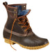L.L. Bean Women's 8" Flannel-Lined Insulated Bean Boots in classic brown, bean boot brown, gum & iron, front angled view