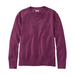 L.L. Bean Women's Cotton/Cashmere Crewneck Sweater in muted plum heather, flat front view