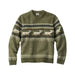 L.L. Bean Men's Classic Ragg Wool Fair Isle Crewneck Sweater IN MOUNTAIN SPRUCE, flat front