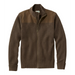 L.L. Bean Men's Commando Full Zip Sweater in deep woods green, lat front view