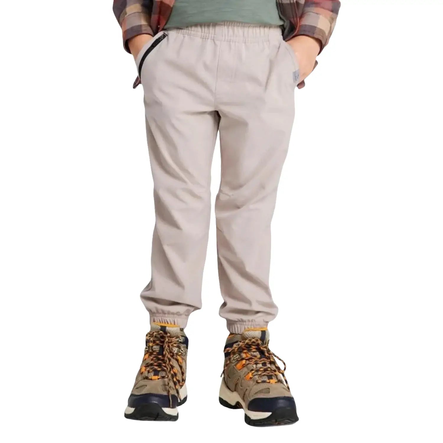 L.L. Bean Kid's Multisport Joggers in putty, model front