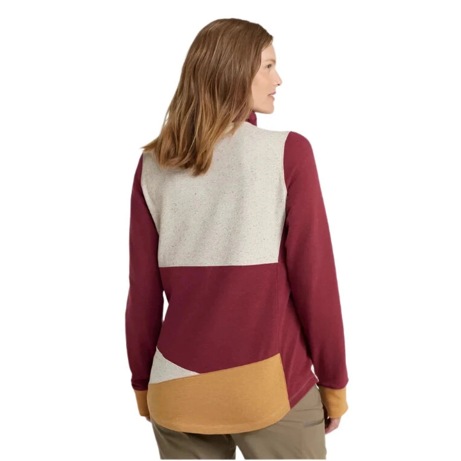 W's Cozy Colorblock Mixed-Knit Pullover