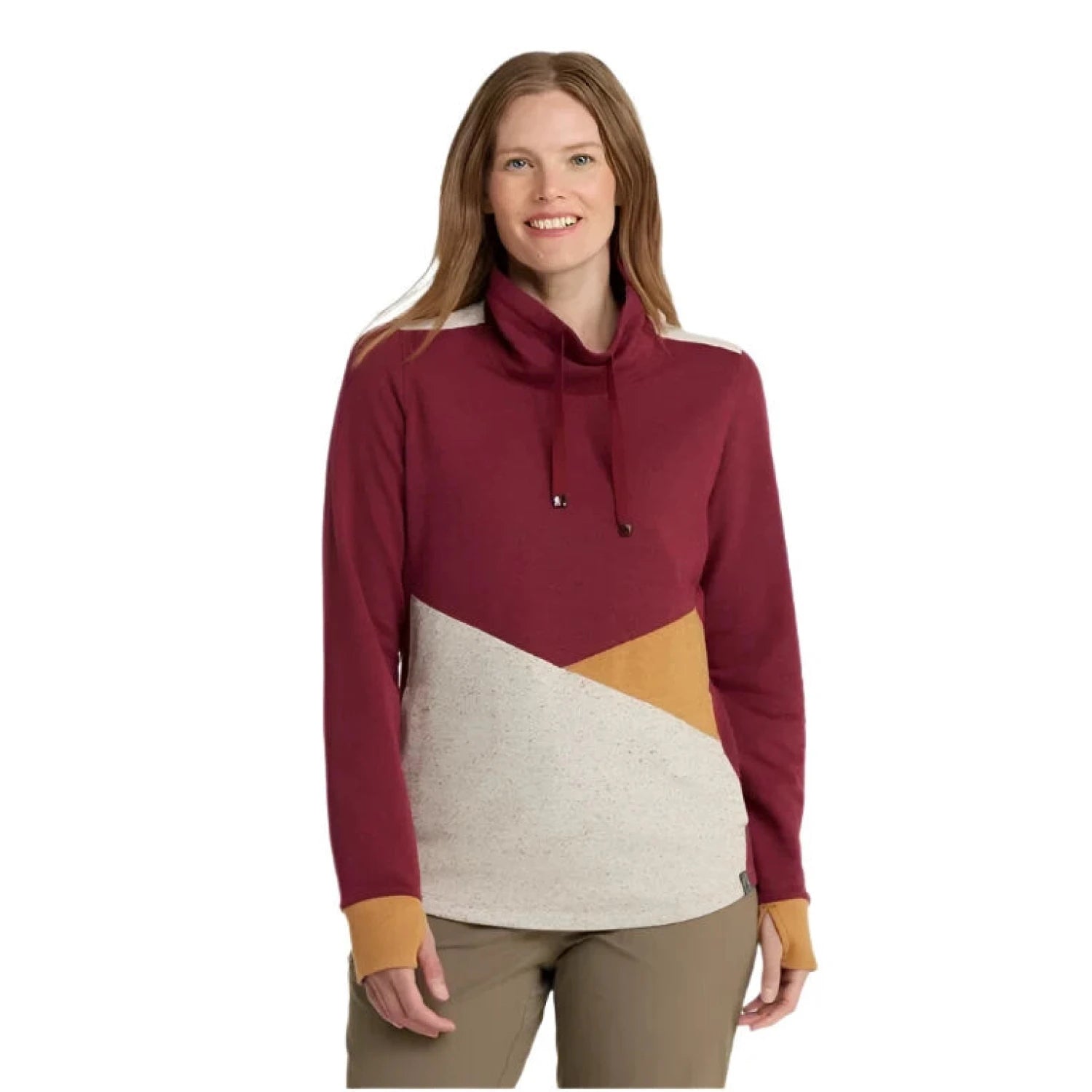 W's Cozy Colorblock Mixed-Knit Pullover