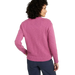 L.L. Bean Women's Cotton Ragg Crewneck Sweater in eggplant marl, on model back view