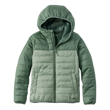 L.L. Bean Kid's Fleece-Lined Insulated Jacket in sea green, front view