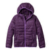 L.L. Bean Kid's Fleece-Lined Insulated Jacket in midnight purple, front view