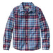 L.L. Bean Kid's Scotch Plaid Flannel Shirt in blue ridge plaid, flat front view