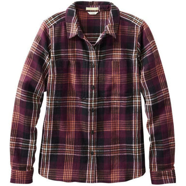 L.L. Bean Women's 1912 Field Flannel Shirt  in dark black, flat front