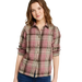 L.L. Bean Women's 1912 Field Flannel Shirt  in pink, on model front view