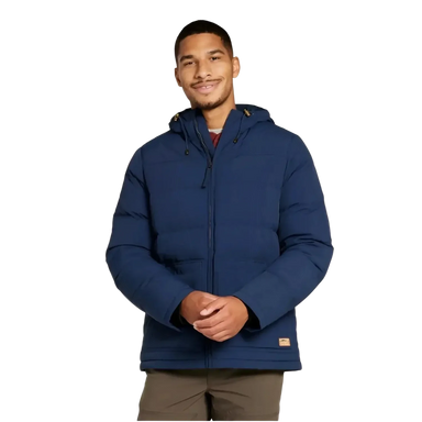 LL Bean Men's Bean's Utility Puffer Jacket in nautical navy, on model front view