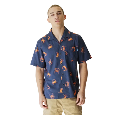 KAVU Men's Bainbridge Shirt in Dungeness, on model front view