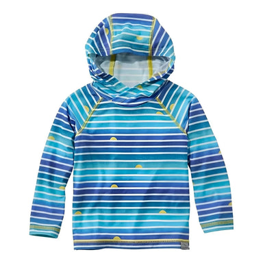 L.L. Bean Toddler's Everyday SunSmart® Hooded Long Sleeve Tee in cool blue, front flat