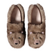 L.L. Bean Kid's Animal Slipper in nut brown bear, pair top view