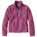 L.L. Bean Kid's Ridgeknit Quarter Zip Pullover in muted plum, fat front view