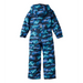 L.L. Bean Kid's Cold Buster Snowsuit in aurora print, back view