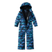 L.L. Bean Kid's Cold Buster Snowsuit in aurora print, front view unzipped