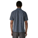Patagonia Men's Back Step Shirt in rapids & new navy, on model back view