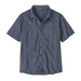 Patagonia Men's Back Step Shirt in rapids & new navy, front view