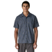 Patagonia Men's Back Step Shirt in rapids & new navy, on model front view