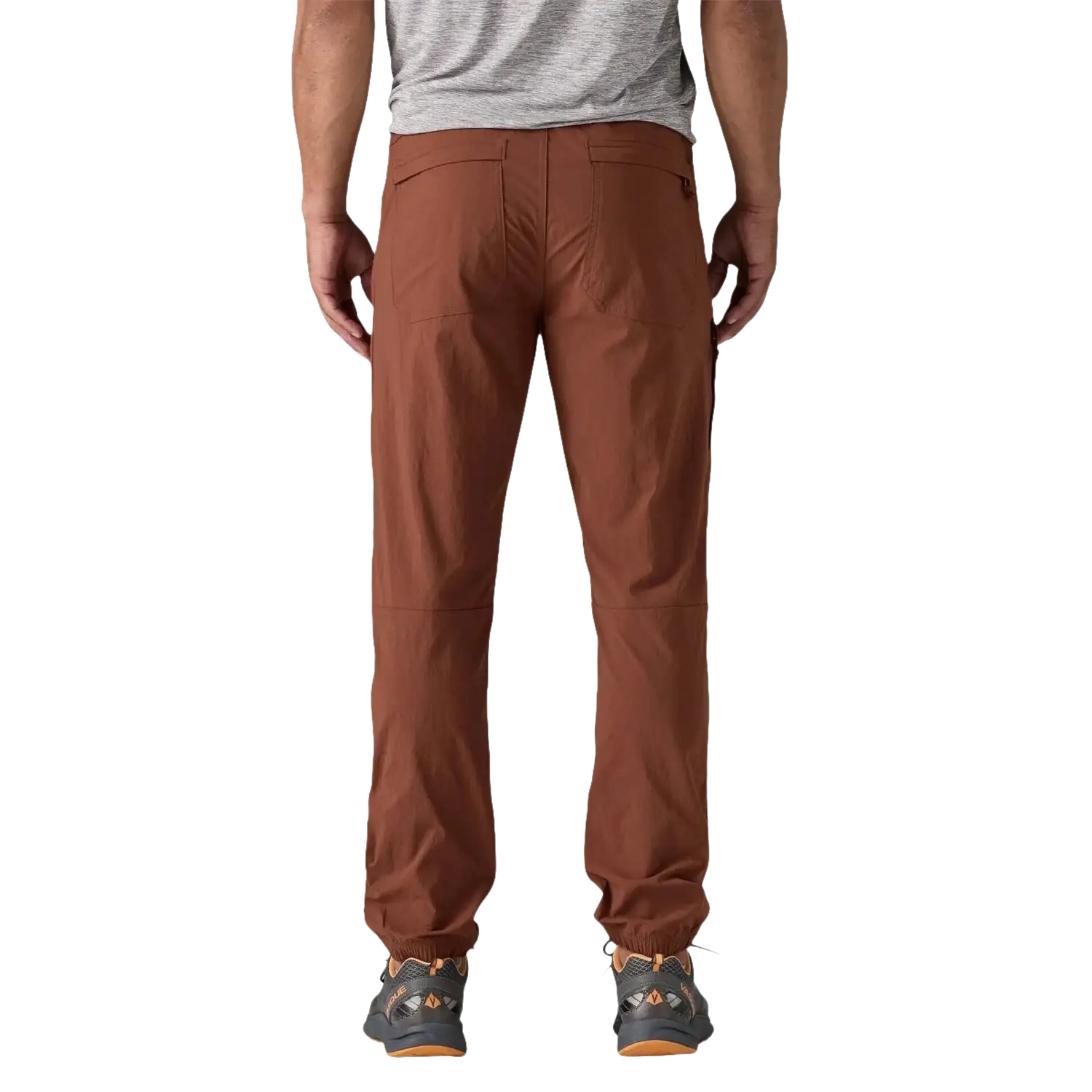 Patagonia Men's Quandary Joggers in dried vanilla, on model back view