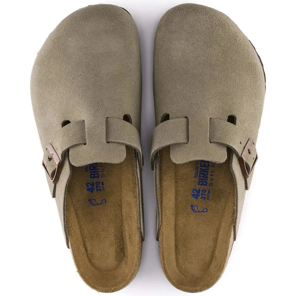 Birkenstock Boston Soft Footbed in taupe, top view