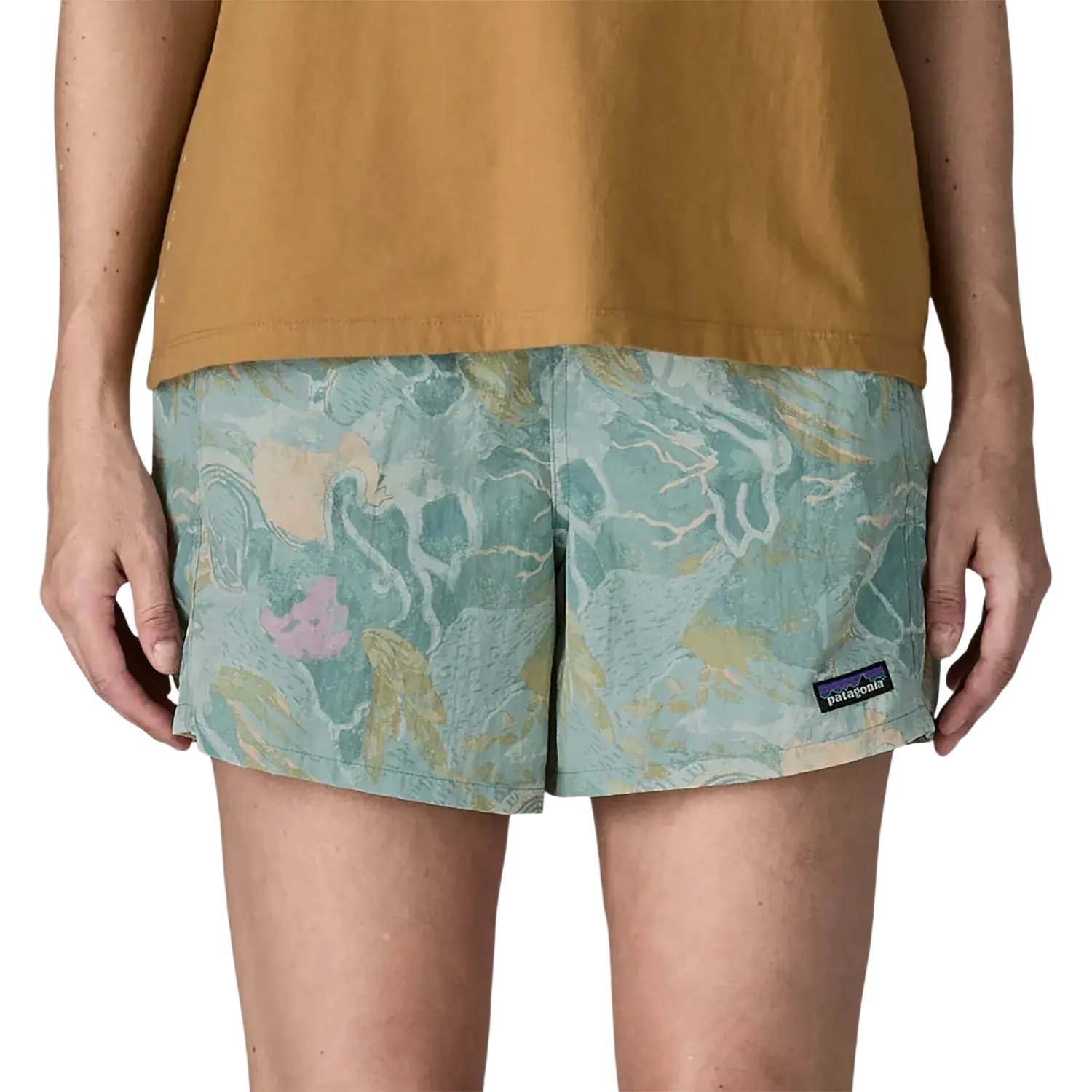 Patagonia Women's Baggies™ Shorts - 5" in moon tripper & virtually blue, on model front view