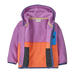 Patagonia Baby Synchilla® Fleece Hoody in brisk purple, front view unzipped