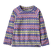 Patagonia Baby Micro D® Fleece Crew in diamond stripe & brisk purple, flat front view