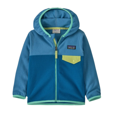 Patagonia Baby Micro D® Snap-T® Fleece Jacket in aquatic blue, front view