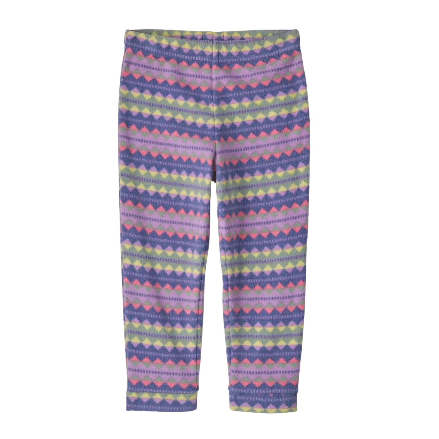 Patagonia Baby Micro D® Fleece Bottoms in diamond stripe & brisk purple, front view