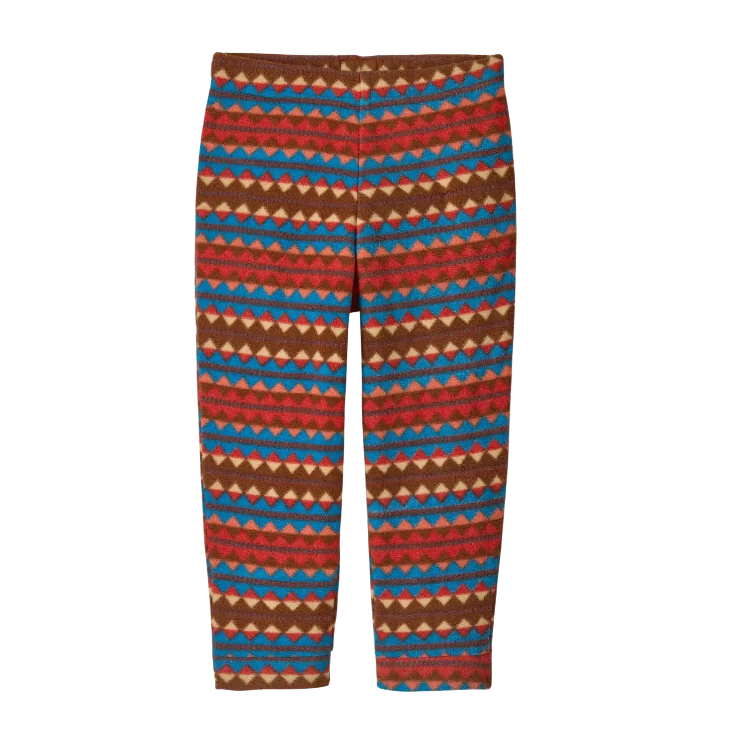 Patagonia Baby Micro D® Fleece Bottoms in diamond stripe & sizzle red, front view