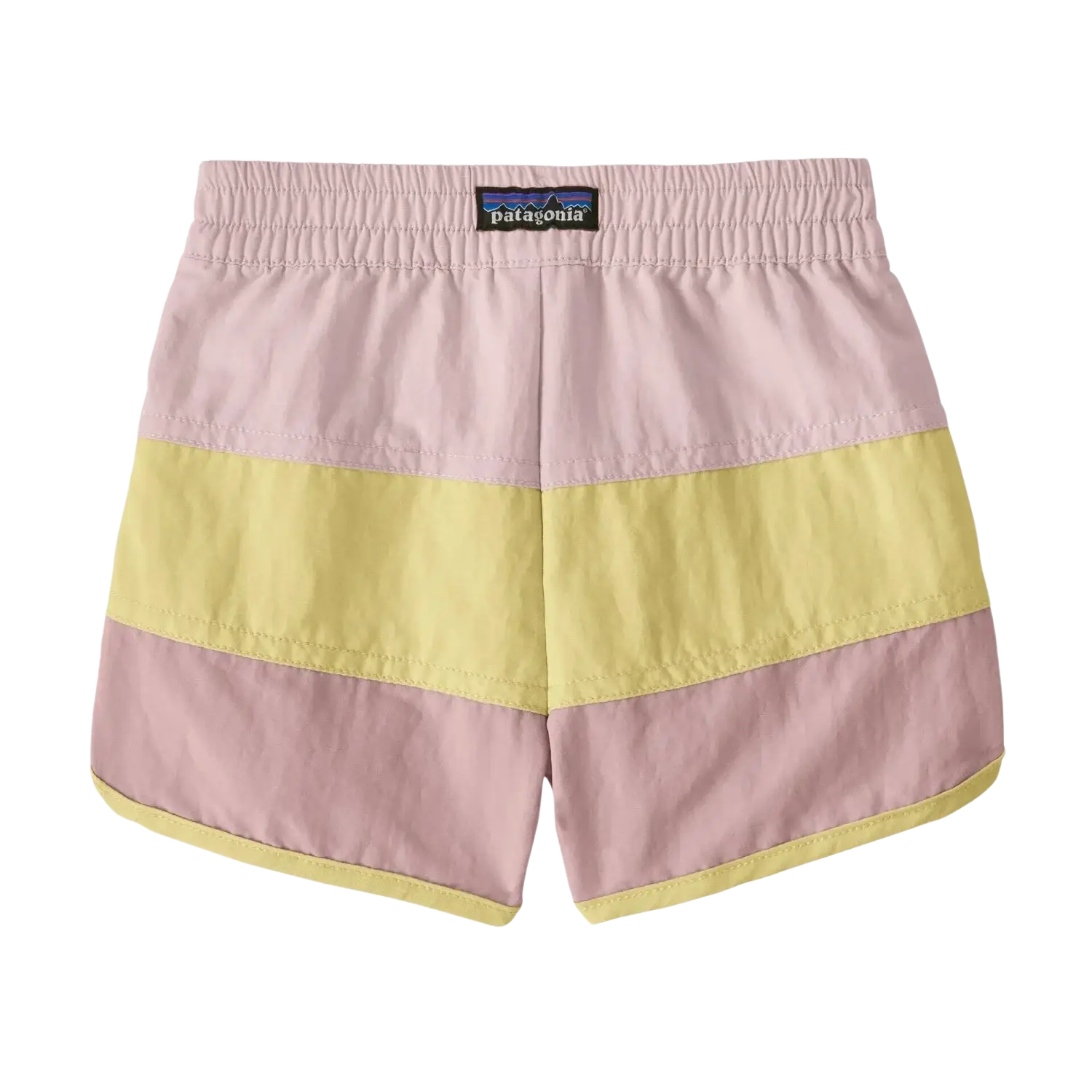 Patagonia Baby Boardshorts in dorsal pink, back view