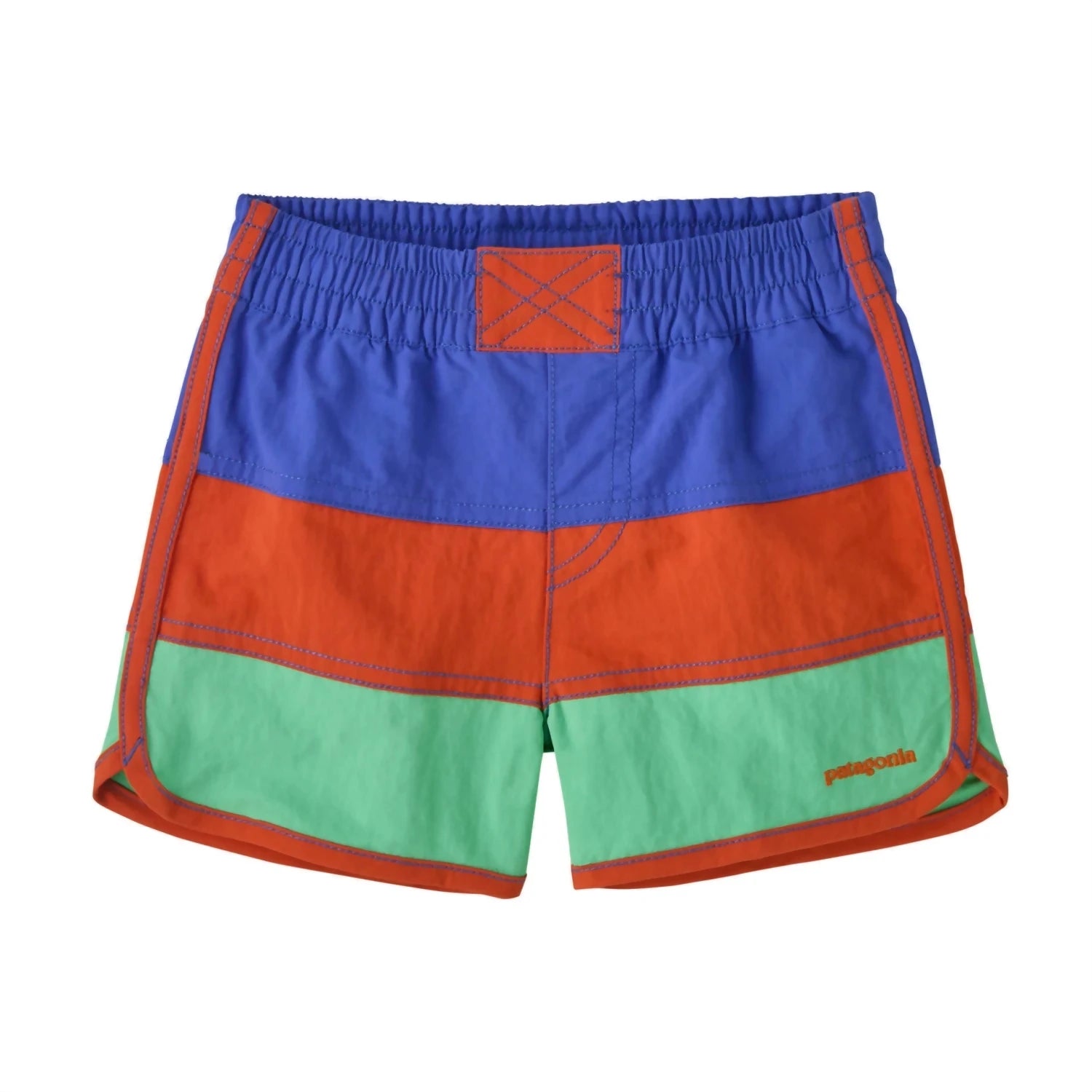Patagonia Baby Boardshorts in eddy blue, flat front
