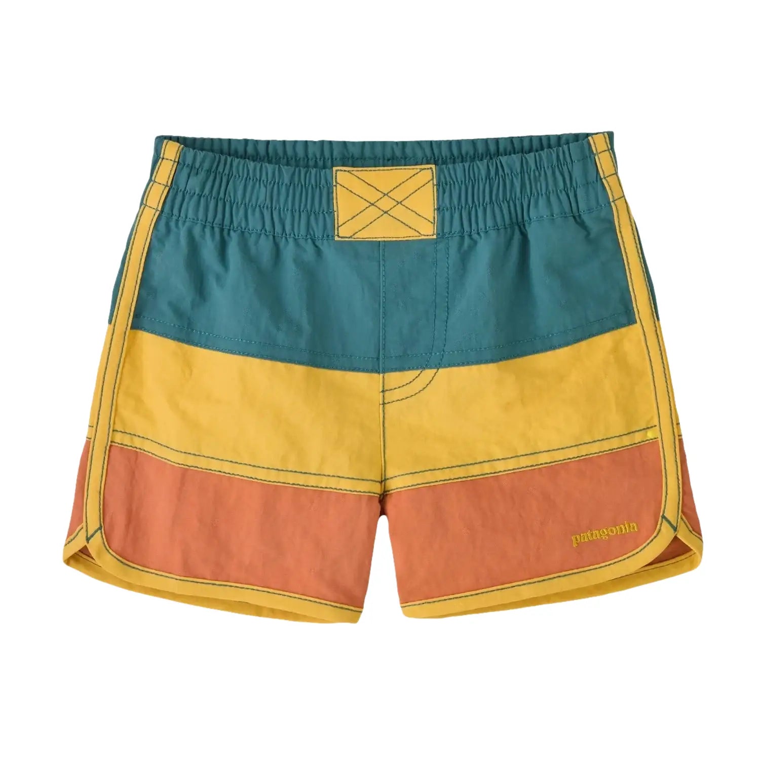 Patagonia Baby Boardshorts in wetland blue, front view
