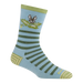 Darn Tough Women's Animal Haus Crew Lightweight Lifestyle Sock in bunny blue, inside view