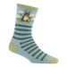 Darn Tough Women's Animal Haus Crew Lightweight Lifestyle Sock in bunny blue, side view