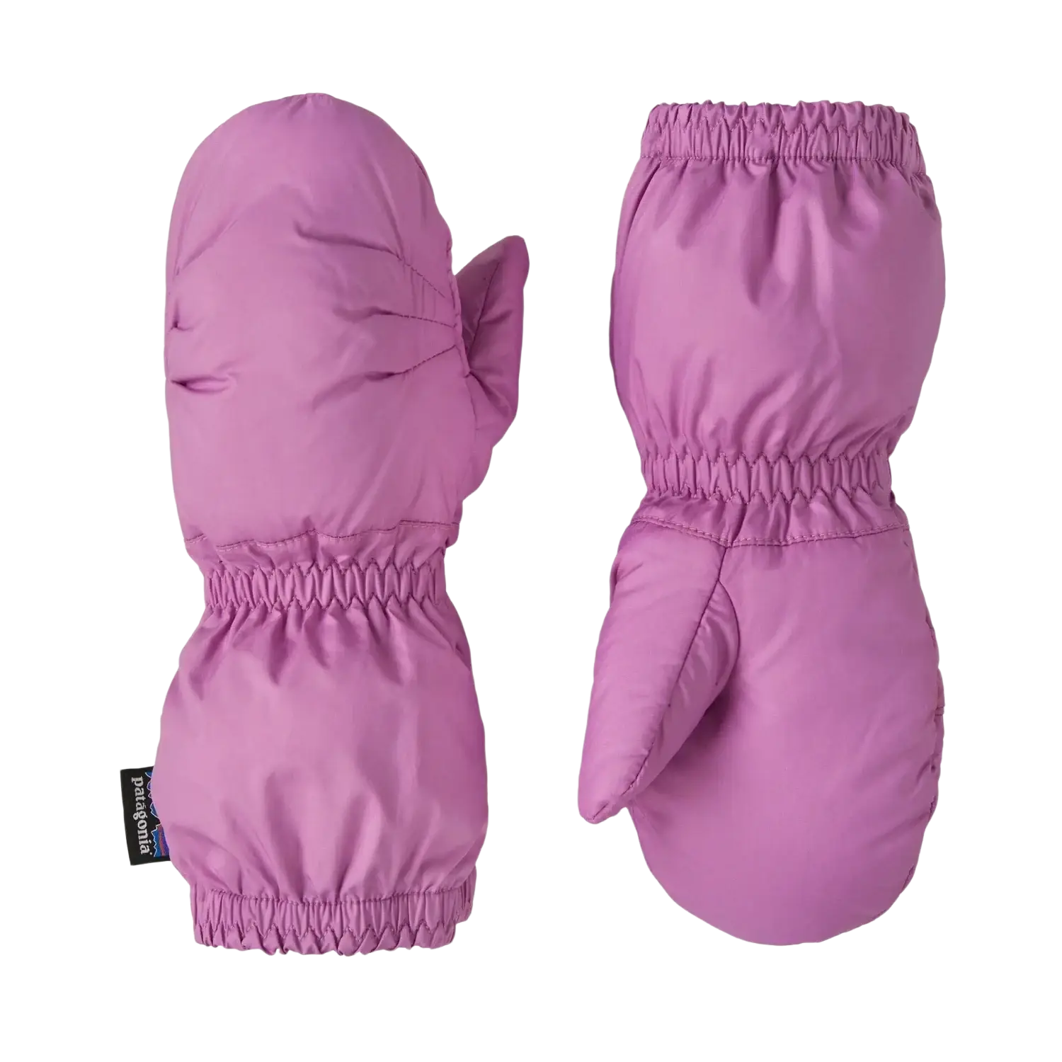 Patagonia Baby Puff Mittens in brisk purple, pair view