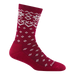 Darn Tough Women's Shetland Crew Lightweight Lifestyle Sock  in burgundy, side view