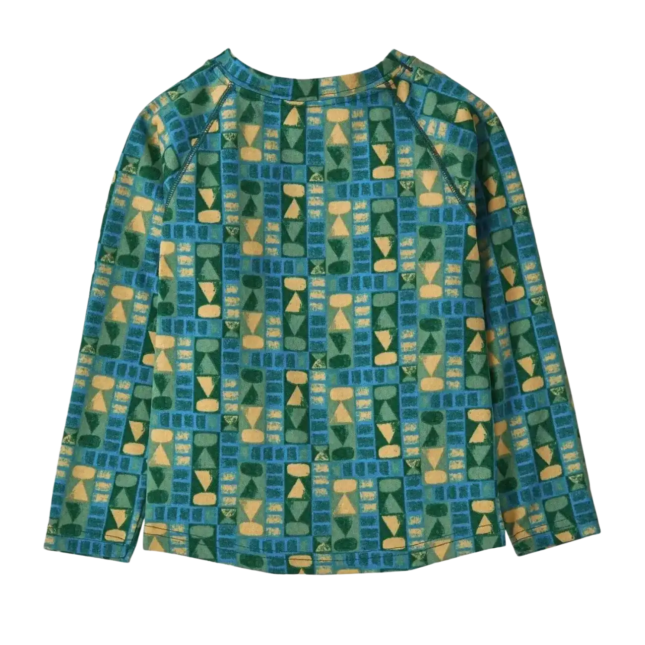 Patagonia Baby Capilene® Midweight Henley in treeline & uplift blue, back view