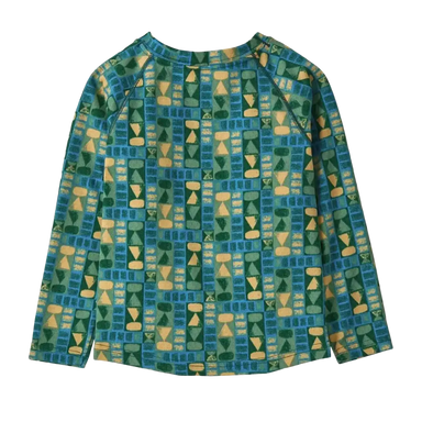 Patagonia Baby Capilene® Midweight Henley in treeline & uplift blue, back view