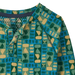 Patagonia Baby Capilene® Midweight Henley in treeline & uplift blue, upclose neckline view