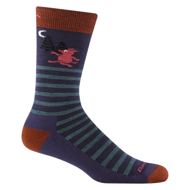 Darn Tough Men's Wild Life Crew Lightweight Lifestyle Merino Blend Sock in blackberry side view