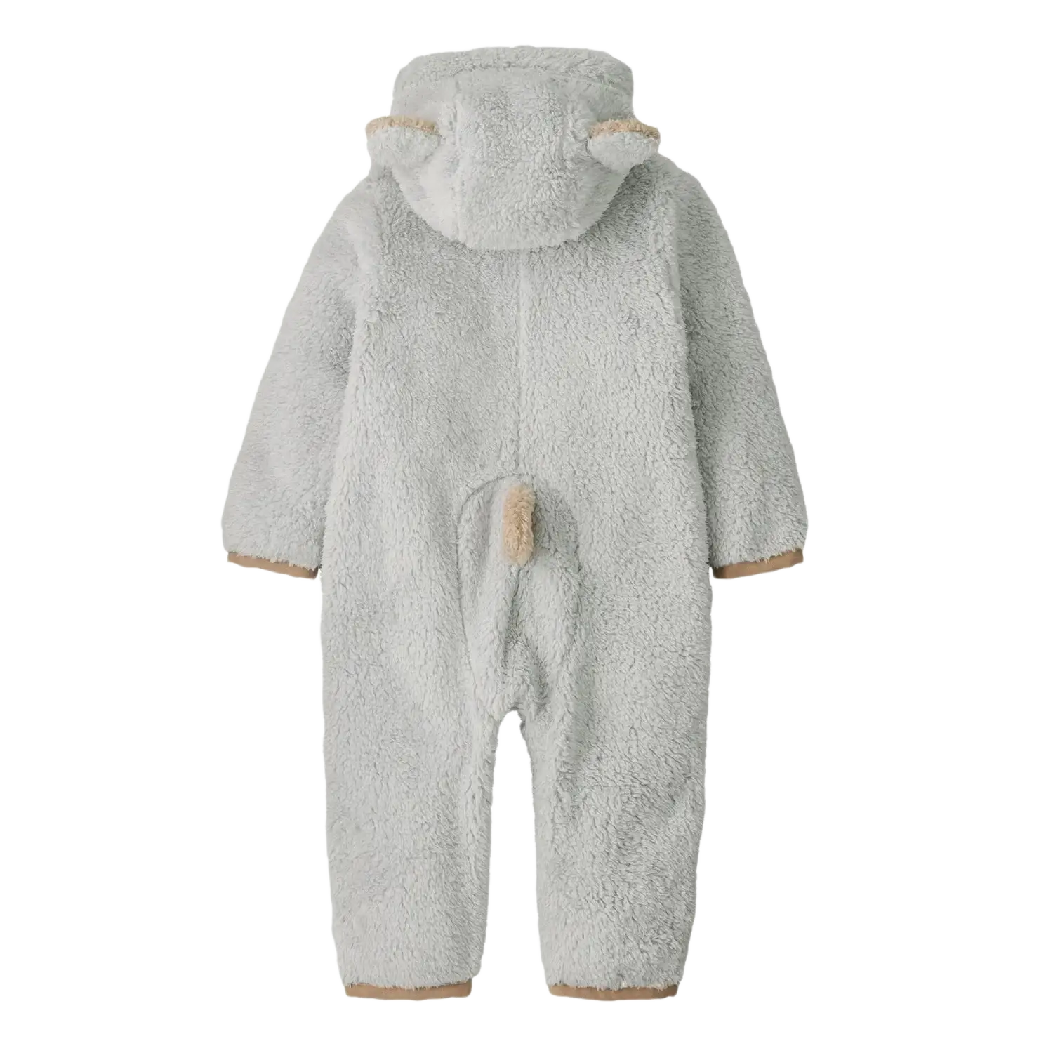 Patagonia Baby Furry Friends Fleece Bunting in crisp grey, back view