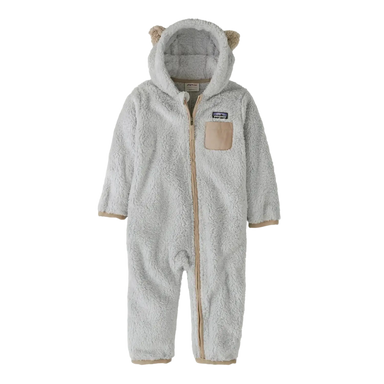 Patagonia Baby Furry Friends Fleece Bunting in crisp grey, front view