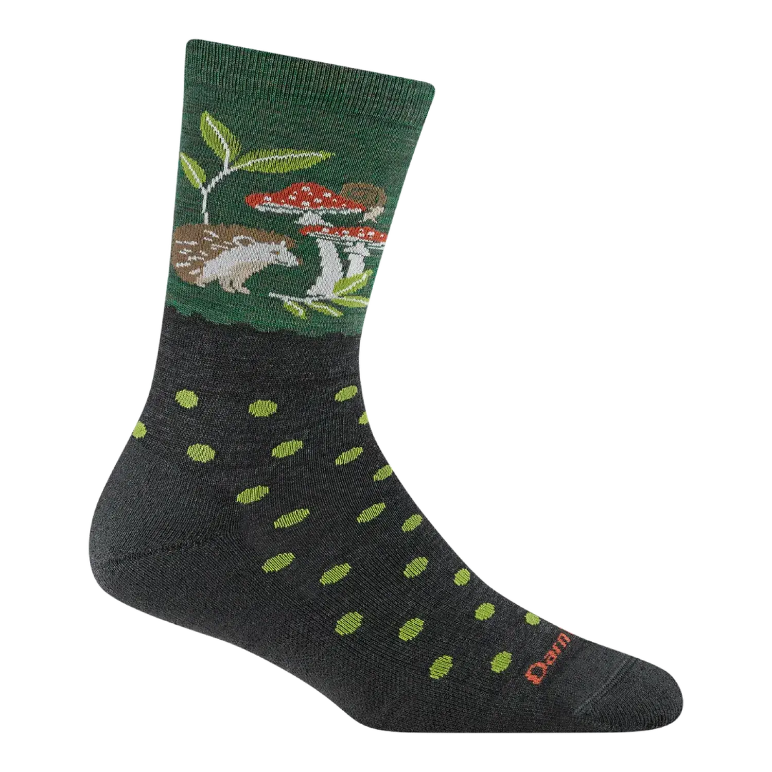 Darn Tough Women's Wild Life Crew Lightweight Lifestyle Sock in hedgehog moss alternate view