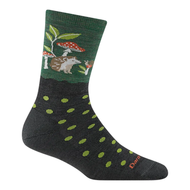 Darn Tough Women's Wild Life Crew Lightweight Lifestyle Sock in hedgehog moss